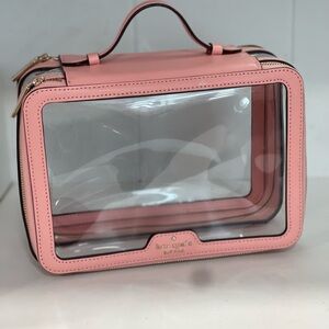 Kate Spade Pink Cosmetic Bag with Transparent Panel